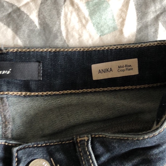 Mavi Anika Mid Rise Ripped Smoky Vintage cropped flare raw hem jeans Size 26 - Picture 13 of 14